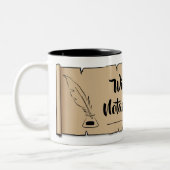 Tasse 2 Couleurs Wisconsin Notaire Public Scinder Plumes Quill (Gauche)