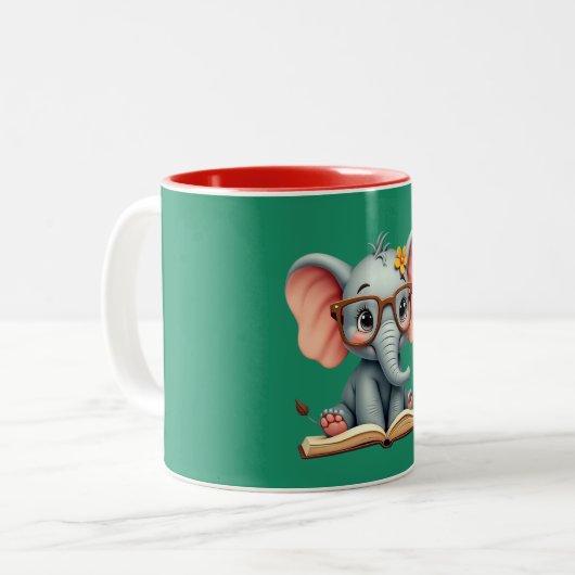 Tasse 2 Couleurs Wise Baby Elephant (Devant gauche)