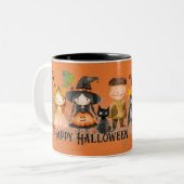 Tasse 2 Couleurs Witch Way Halloween Orange (Devant gauche)