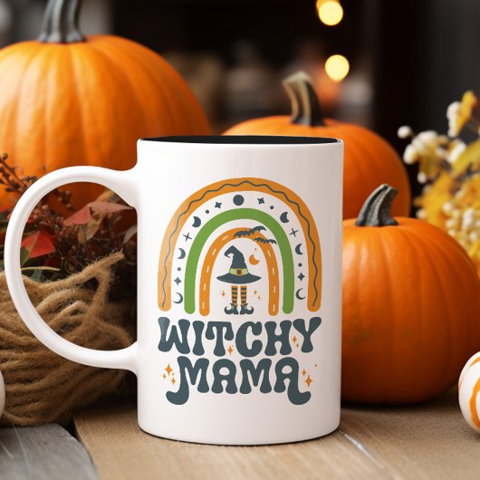 Tasse 2 Couleurs Witchy Mama Mère Rainbow Super Halloween