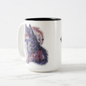 Tasse 2 Couleurs WOLF Fierce comme un loup, sauvage comme la nuit (Devant gauche)