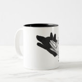 Tasse 2 Couleurs Wolf Silhouette (Devant gauche)