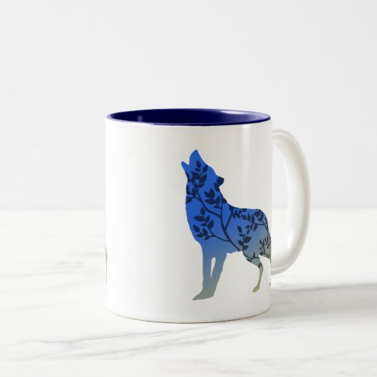 Tasse 2 Couleurs Wolf Tree (Devant droit)