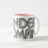 Tasse 2 Couleurs Wonder Woman B&W Logo 3 (Devant droit)