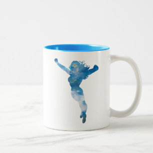 Tasse 2 Couleurs Wonder Woman Ciel bleu Silhouette