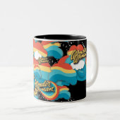 Tasse 2 Couleurs Wonder Woman Rainbow Clouds Motif (Devant droit)