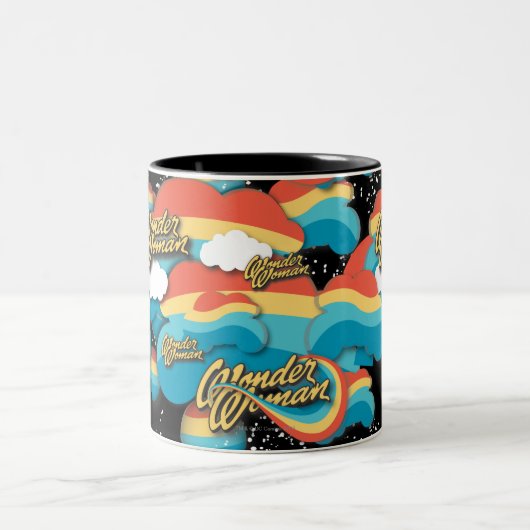 Tasse 2 Couleurs Wonder Woman Rainbow Clouds Motif (Centre)