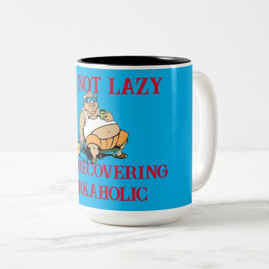 Tasse 2 Couleurs Workaholic (Devant droit)