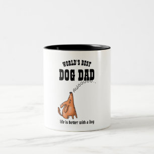 Tasse 2 Couleurs World Best DOG DAD Drôle cadeau pour les pères de