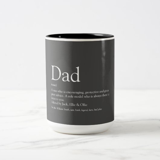 Tasse 2 Couleurs World's Best Ever Dad Daddy Father Definition (Centre)