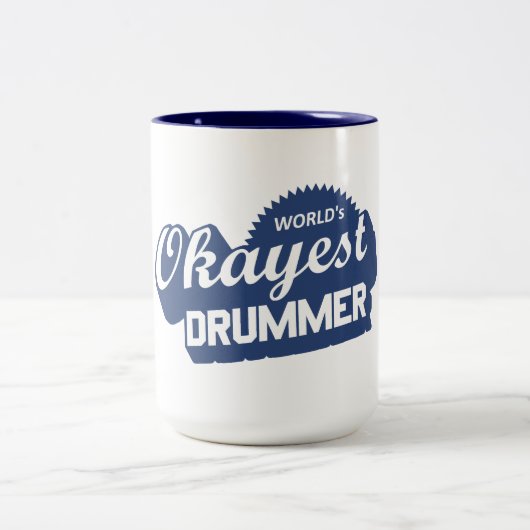 Tasse 2 Couleurs Worlds Okayest Drummer (Centre)
