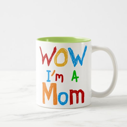 Tasse 2 Couleurs Wow je suis T-shirts et cadeaux d'une maman (Droit)