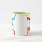 Tasse 2 Couleurs Wow je suis T-shirts et cadeaux d'une maman (Centre)