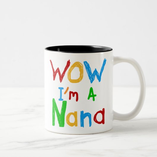 Tasse 2 Couleurs WOW Je suis un T-shirts et cadeaux Nana (Droit)