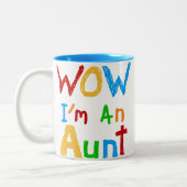 Tasse 2 Couleurs WOW Je suis une tante T-shirts et cadeaux (Gauche)