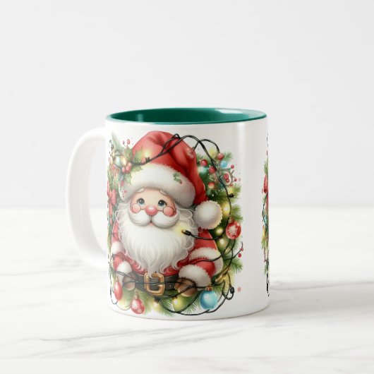 Tasse 2 Couleurs Wrapped Up Santa (Devant gauche)