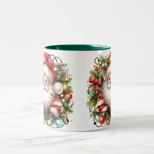 Tasse 2 Couleurs Wrapped Up Santa (Centre)