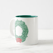 Tasse 2 Couleurs Wreath de Noël (Devant gauche)
