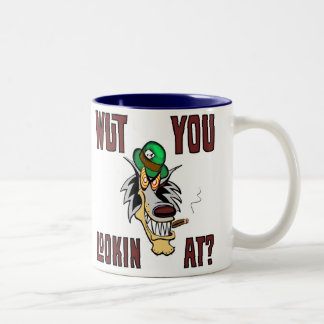 Tasse 2 Couleurs WUT VOUS LOOKIN À ? Hotrods de mascotte de