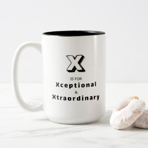 Tasse 2 Couleurs Xceptionnel et Extraordinaire X - Luxe Personnalis