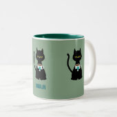 Tasse 2 Couleurs YAAAWN chatte endormie (Devant droit)