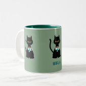 Tasse 2 Couleurs YAAAWN chatte endormie (Devant gauche)