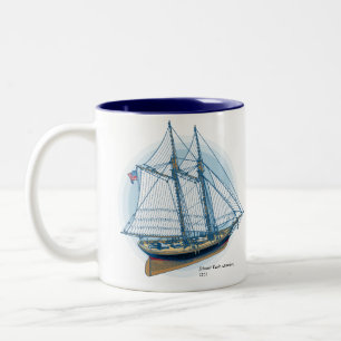 Tasse 2 Couleurs Yacht "Amérique" de schooner, 1851