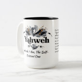 Tasse 2 Couleurs Yahweh | Noms de Dieu Café chrétien dévotionnel (Devant gauche)