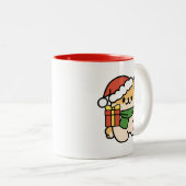 Tasse 2 Couleurs Yappy Howlidays - Jote Christmas Dog Cartoon (Devant droit)