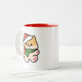 Tasse 2 Couleurs Yappy Howlidays - Jote Christmas Dog Cartoon (Devant gauche)