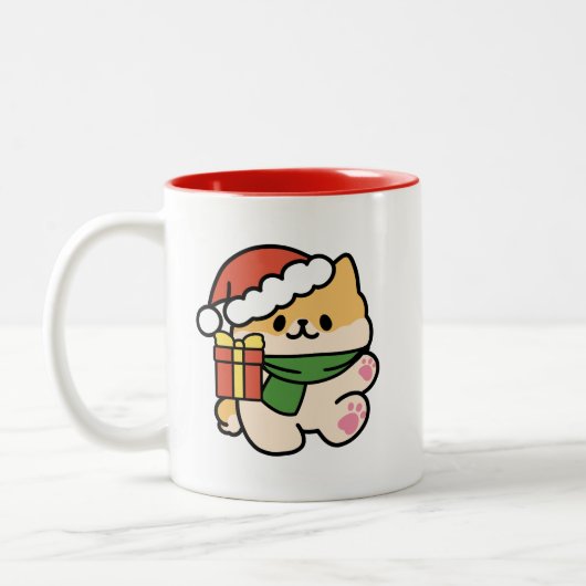 Tasse 2 Couleurs Yappy Howlidays - Jote Christmas Dog Cartoon (Gauche)