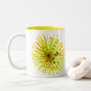 Tasse 2 Couleurs Yellow wildflower dandelion watercolor flower