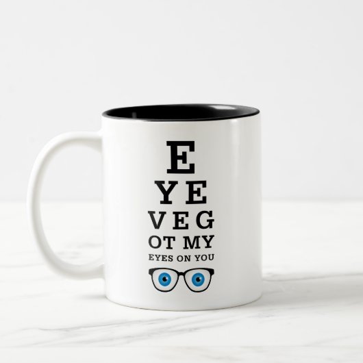 Tasse 2 Couleurs Yeux drôles d'opticien sur vous (Gauche)
