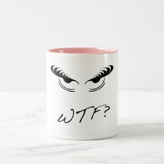 Tasse 2 Couleurs Yeux fâchés - WTF ? (Centre)