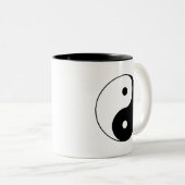 Tasse 2 Couleurs Yin noir et blanc classique et Yang (Devant droit)
