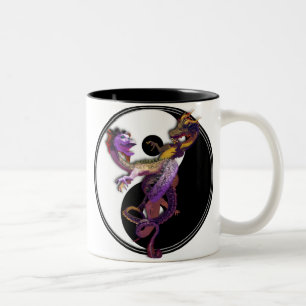 Tasse 2 Couleurs Yin Yang et les dragons Danse de l'Amour