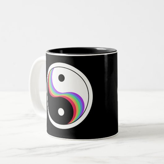 Tasse 2 Couleurs Yin Yang Rainbow (Devant gauche)