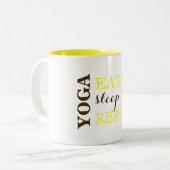Tasse 2 Couleurs Yoga, Manger, Dormir, Répéter (Devant gauche)