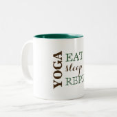 Tasse 2 Couleurs Yoga, Manger, Dormir, Répéter (Devant gauche)