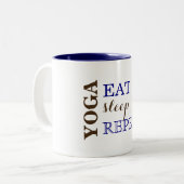 Tasse 2 Couleurs Yoga, Manger, Dormir, Répéter (Devant gauche)