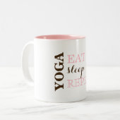 Tasse 2 Couleurs Yoga, Manger, Dormir, Répéter (Devant gauche)