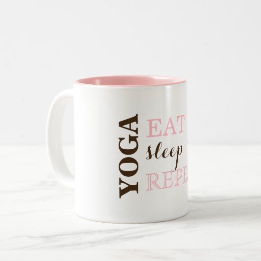 Tasse 2 Couleurs Yoga, Manger, Dormir, Répéter (Devant gauche)