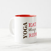 Tasse 2 Couleurs Yoga, Manger, Dormir, Répéter (Devant gauche)