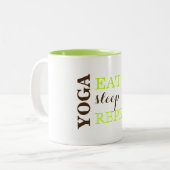 Tasse 2 Couleurs Yoga, Manger, Dormir, Répéter (Devant gauche)