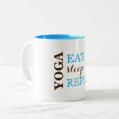 Tasse 2 Couleurs Yoga, Manger, Dormir, Répéter (Devant gauche)