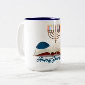 Tasse 2 Couleurs Yom Kippour (Devant gauche)
