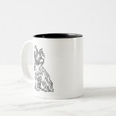 Tasse 2 Couleurs Yorkie Maman depuis 20xx avec Yorkie Sketch (Devant gauche)