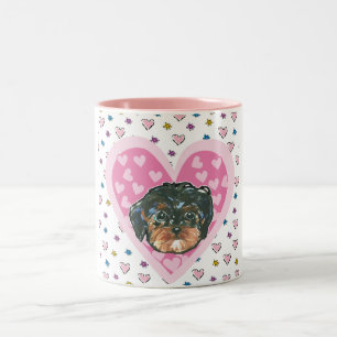 Tasse 2 Couleurs Yorkie Poo de la Saint-Valentin