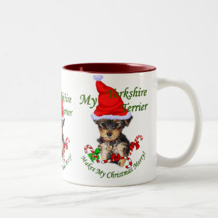 Tasse 2 Couleurs Yorkshire Terrier Cadeaux de Noël