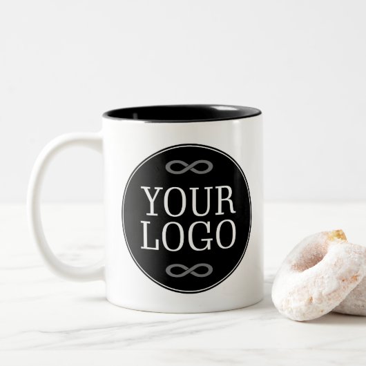 Tasse 2 Couleurs Your Logo - Dot - Background BLACK (Avec donut)